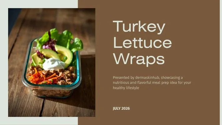 Low calorie meal prep Turkey Lettuce Wrap Bowl with ground turkey, avocado, and Greek yogurt on a rustic table by dermaskinhub