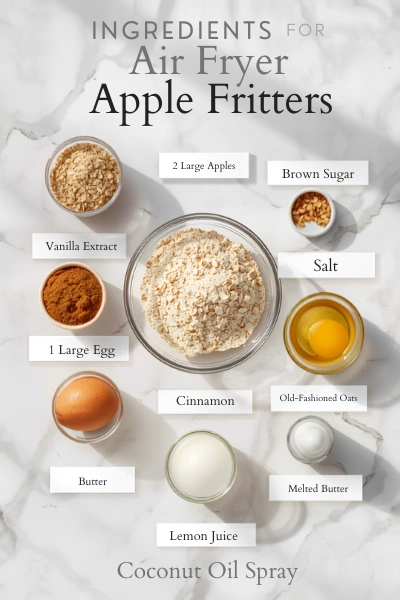 Ingredients for Air Fryer Apple Fritters