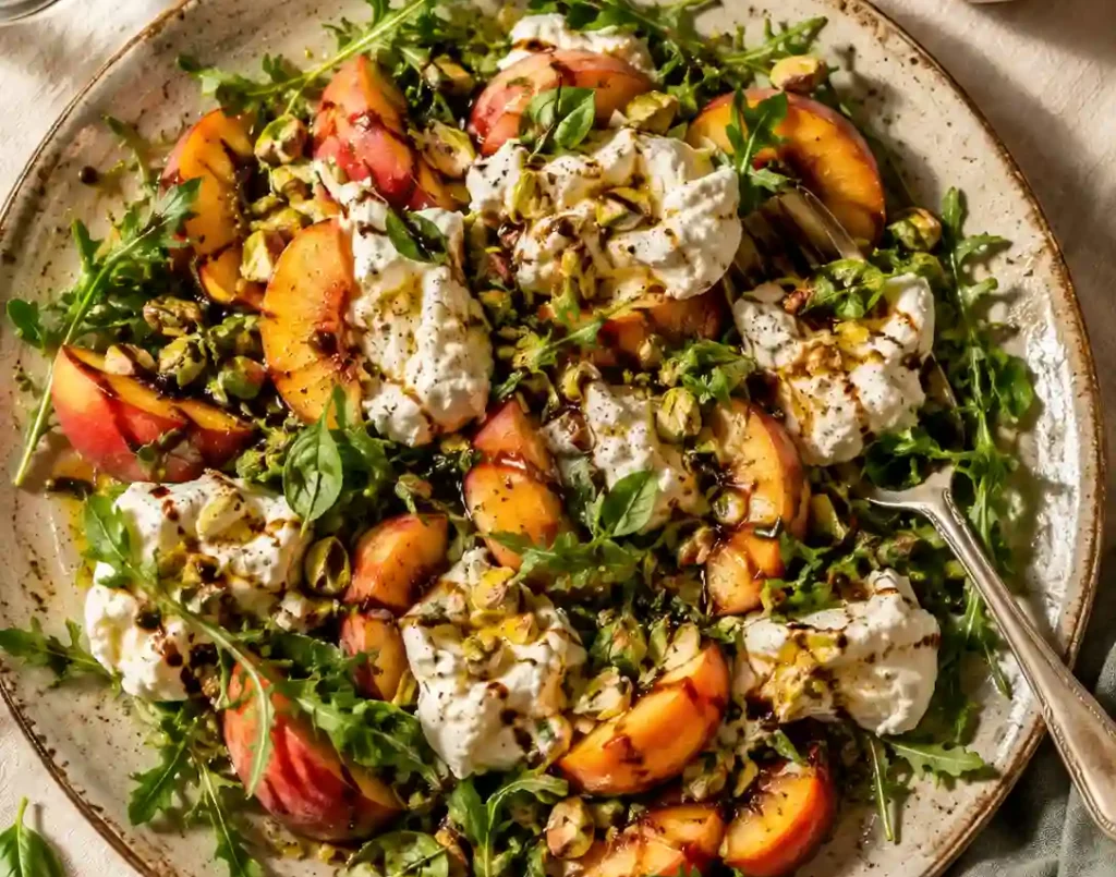 Summer Peach Burrata Salad for Glowing Skin