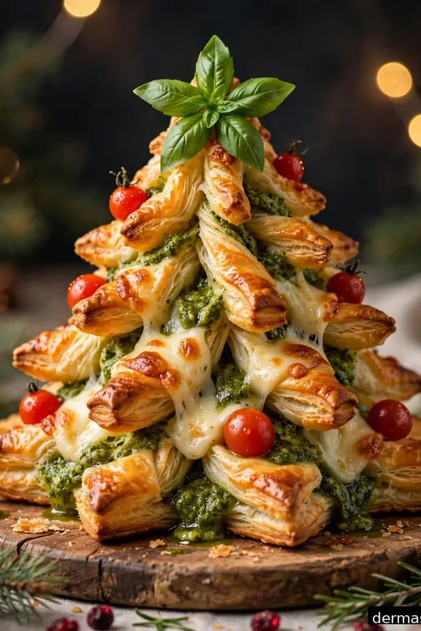 Easy Christmas Tree Puff Pastry Appetizer
